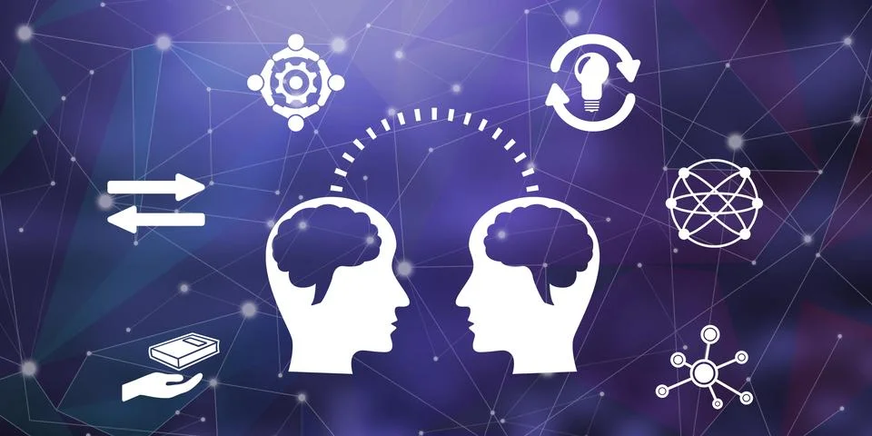 Concept of knowledge sharing Stock Illustration