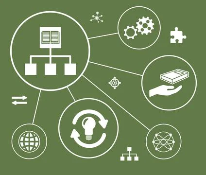 Concept of knowledge sharing Stock Illustration