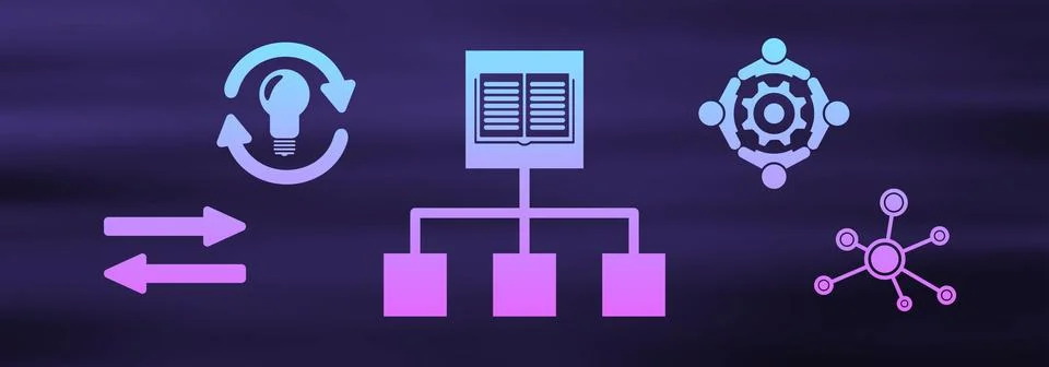 Concept of knowledge sharing Stock Illustration