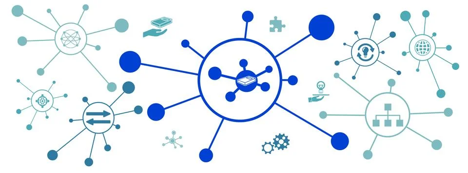 Concept of knowledge sharing Stock Illustration