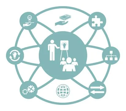 Concept of knowledge sharing Stock Illustration
