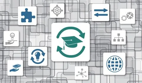 Concept of knowledge sharing Stock Illustration