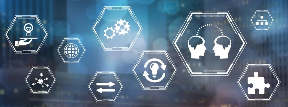 Concept of knowledge sharing Stock Illustration