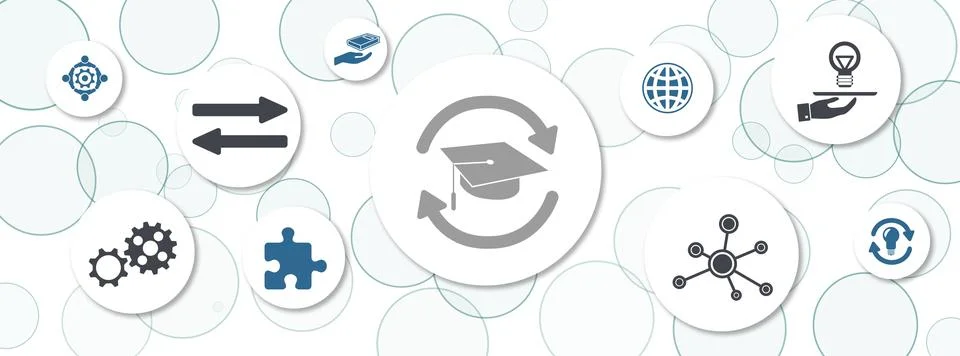 Concept of knowledge sharing Stock Illustration