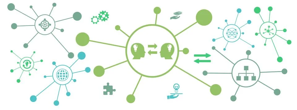 Concept of knowledge sharing Stock Illustration