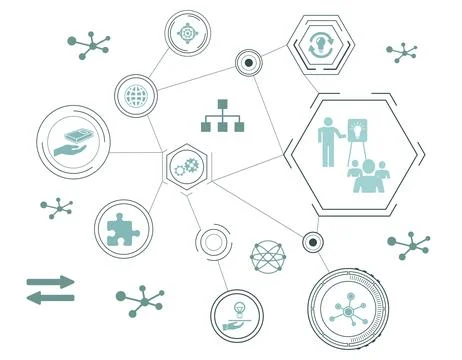 Concept of knowledge sharing Stock Illustration