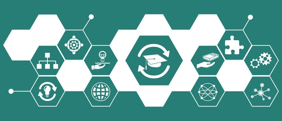 Concept of knowledge sharing Stock Illustration
