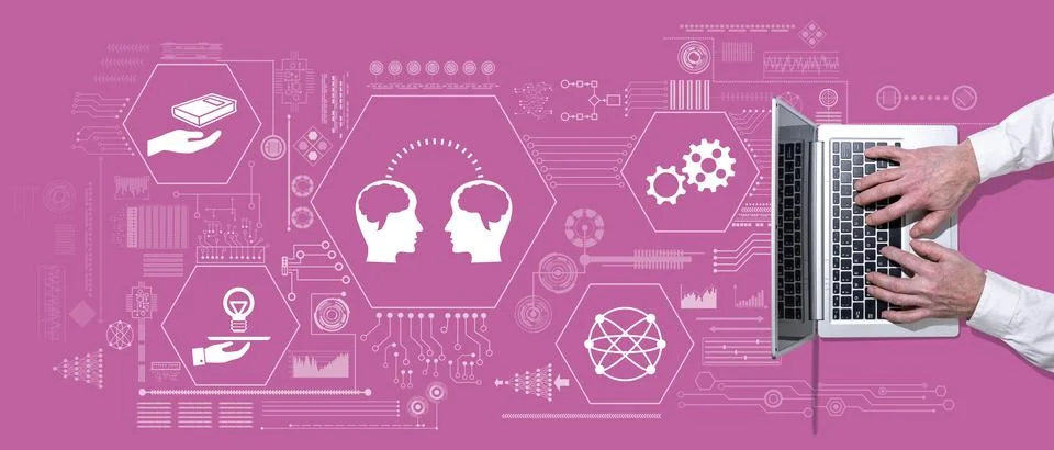 Concept of knowledge sharing Stock-Fotos