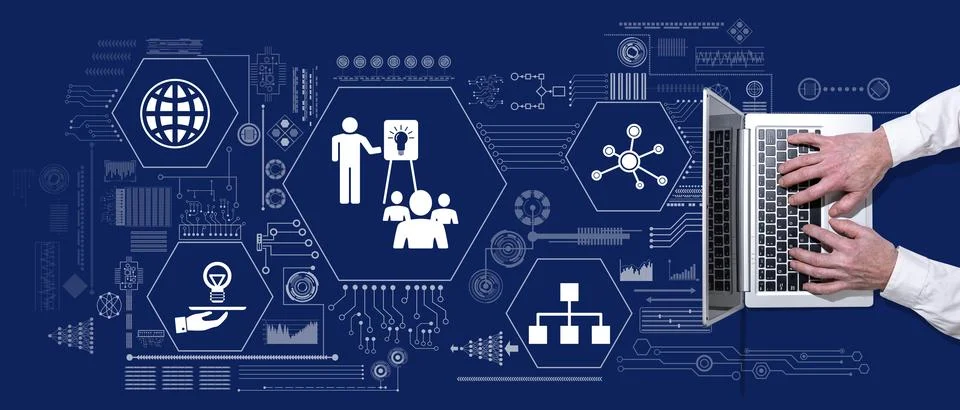 Concept of knowledge sharing Stock Photos