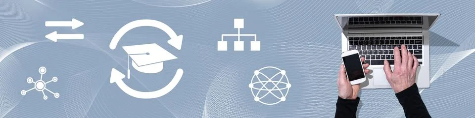 Concept of knowledge sharing Stock Photos