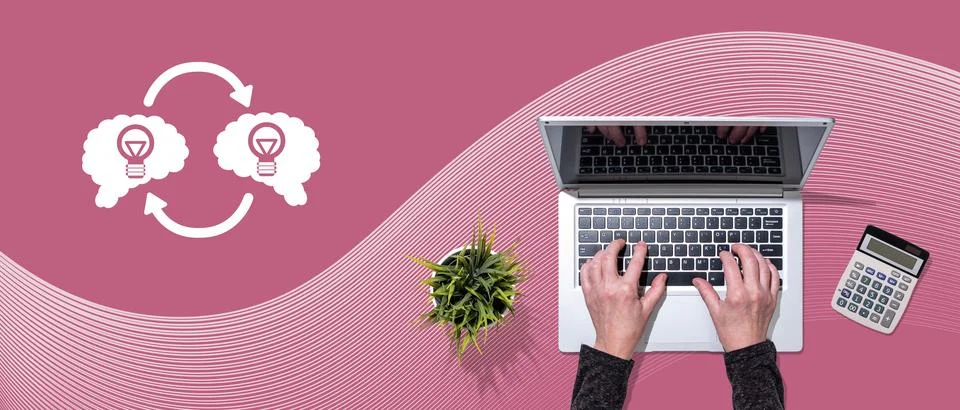 Concept of knowledge sharing Stock Photos