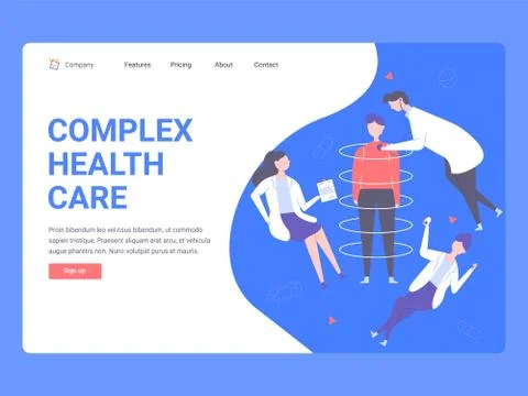 Concept landing page template for web site. イラスト素材