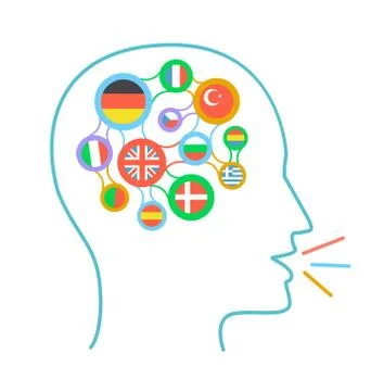 Concept of language learning icon Stock Illustration