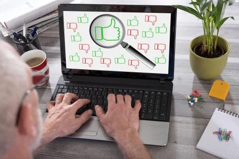 Like concept on a laptop screen 스톡 사진