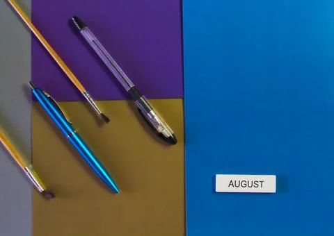 Concept of learning and education. August - return to school Stock Photos