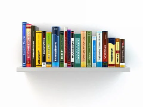 Concept of learning. books on the shelf. Stock Illustration