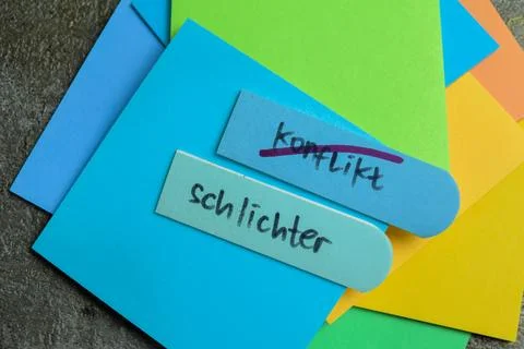 Concept of Learning language - German. Konflikt or schlichter 写真素材