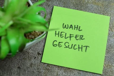 Concept of Learning language - German. Wahl Helfer Gesucht Foto stock