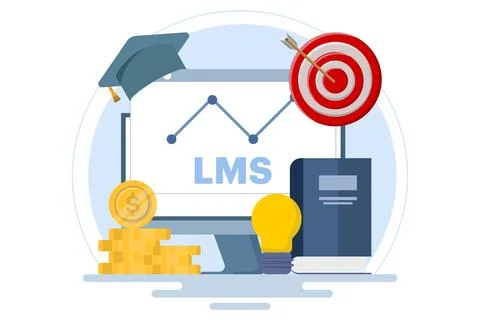 Concept of Learning Management System or LMS as online education Stock Illustration
