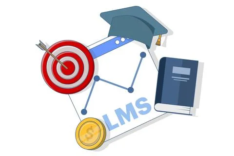 Concept of Learning Management System or LMS as online education Stockillustratie