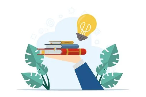 Concept of learning or learning a skill, creativity or new ideas. Stock Illustration