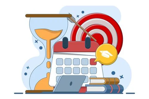 Concept of learning program, study plan, class schedule. course plan schedule. Stock Illustration