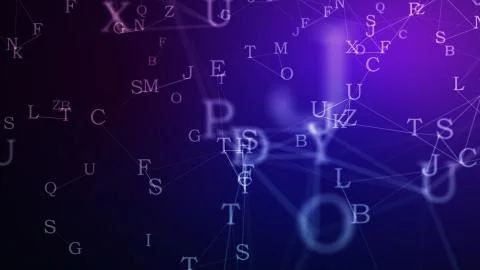 Concept letter cryptocurrency technology. Cyber Network Security. Abstract Illustration