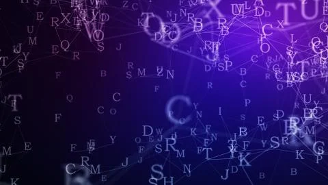 Concept letter cryptocurrency technology. Cyber Network Security. Abstract Illustration