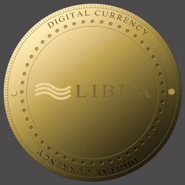 Concept of Libra new digital Cryptocurrency currency coin. Stock Illustration