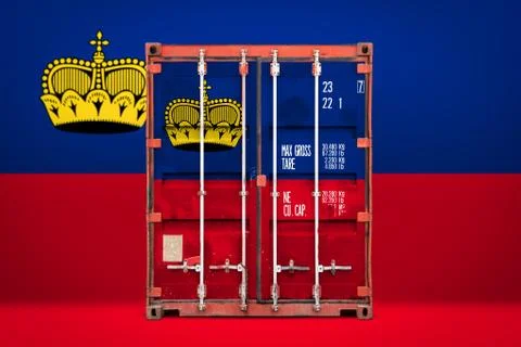 The concept of  Liechtenstein export-import, container transporting and natio Stock Photos
