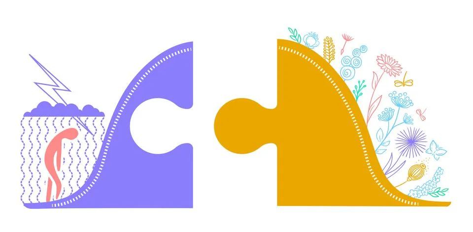 Concept of life, in the form of a puzzle Stock Illustration
