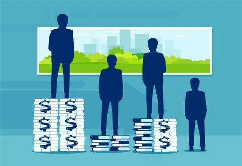 Concept of life perception depending on a level of education and wealth Stock Illustration