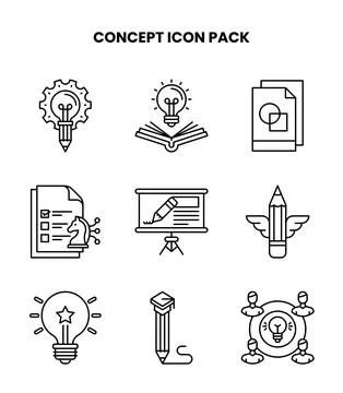 Concept Line Collection Icons Pack Illustrazione stock