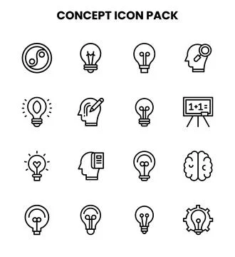 Concept Line Design Icons Pack Stock Illustration