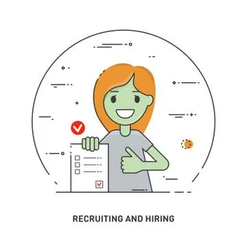 Concept line icon for human resources, recruitment, HR management, career. Stock Illustration