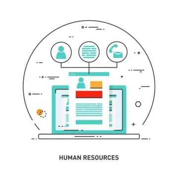 Concept line icon for human resources, recruitment, HR management, career. Stock Illustration