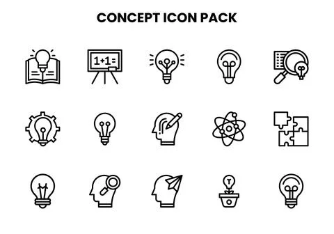 Concept Line Scalable Icons Pack Stockillustratie