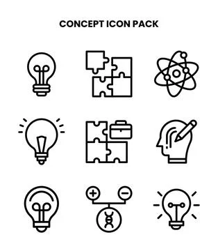 Concept Line Scalable Icons Pack Stock Illustration