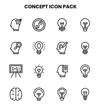 Concept Line Scalable Icons Pack Stock Illustration
