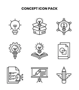 Concept Line UI Icons Pack Stock Illustration