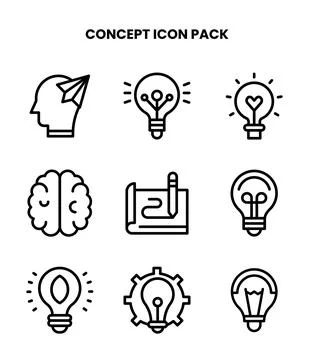 Concept Line UI Icons Pack Stock Illustration