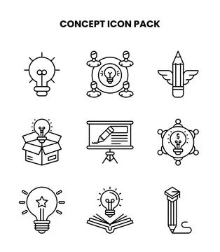 Concept Line UI Icons Pack Stock Illustration