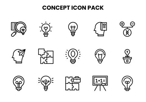 Concept Line UI Icons Pack Stock Illustration