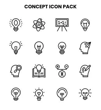 Concept Line Vector Icons Pack Stock Illustration
