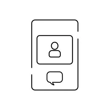 Concept of on-line video chat app, internet talk, call technology. Video player イラスト素材