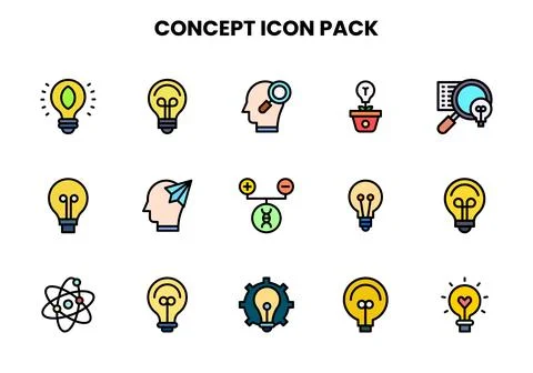 Concept Lineal Color Vector Icons Pack イラスト素材