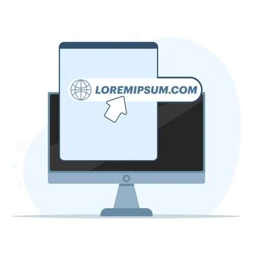 Concept of link button, website name, URL or address on your device screen. 스톡 일러스트