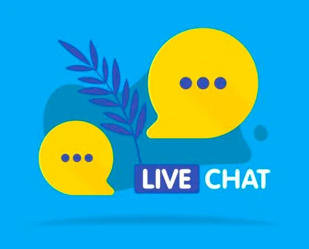 Concept live chat speech bubbles. Vector flat illustrations. Live dialogue. M Illustrazione stock