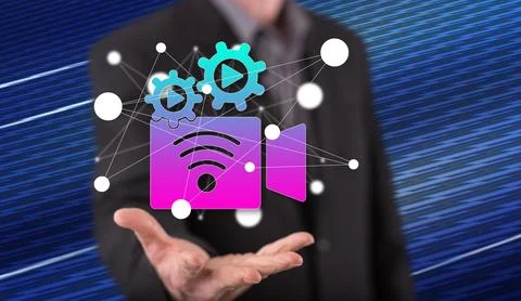 Concept of live streaming Stock Photos