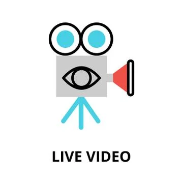 Concept of live video, vector illustration Illustrazione stock
